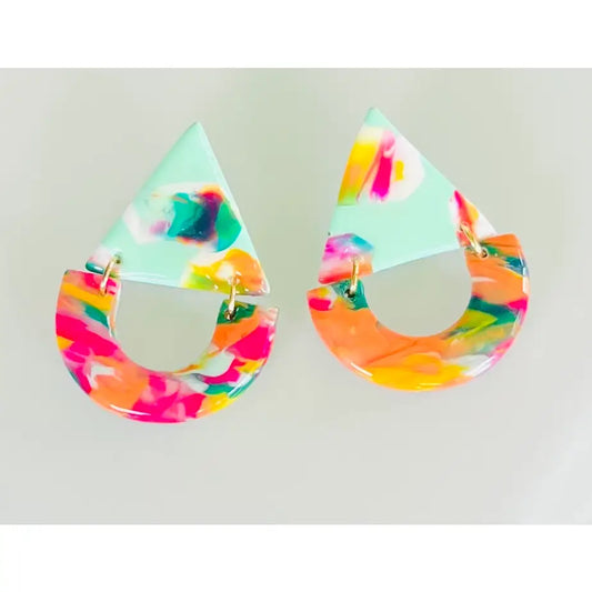 Mint Colorful Dangle Earrings