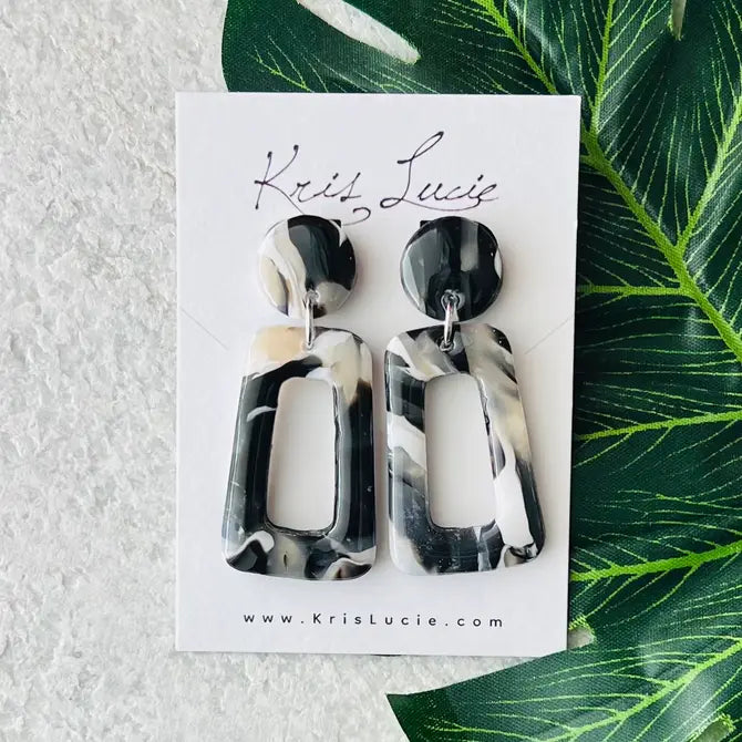 Black & White Marble Earrings