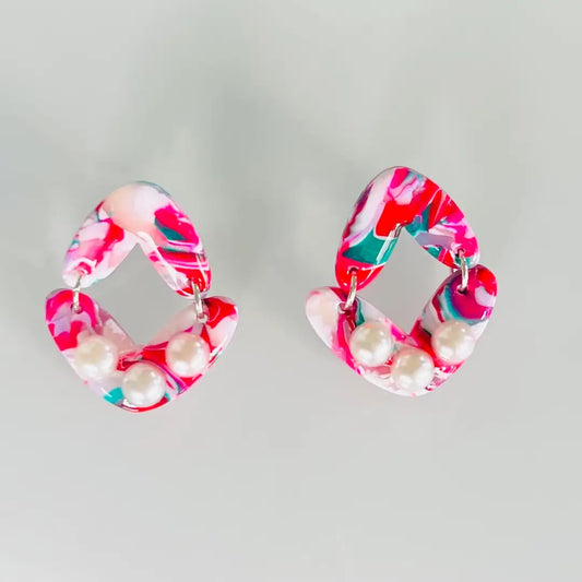 Pearl Heart Earrings