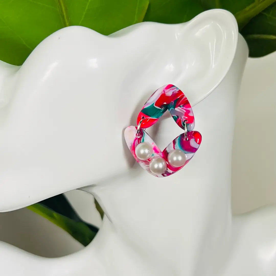 Pearl Heart Earrings