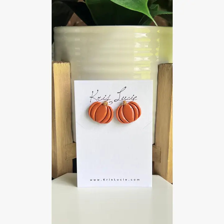 Terra Cotta Pumpkin Studs