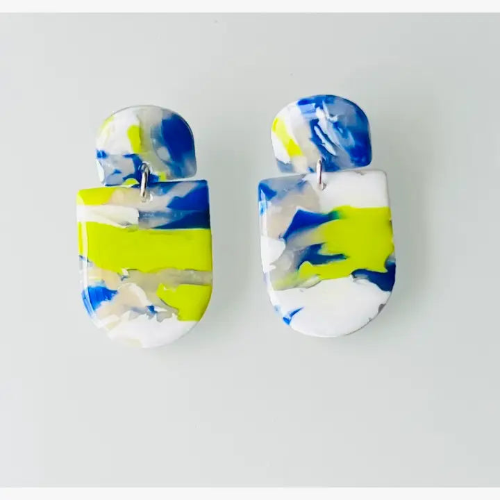 Blue & Lime Green Mix Earrings