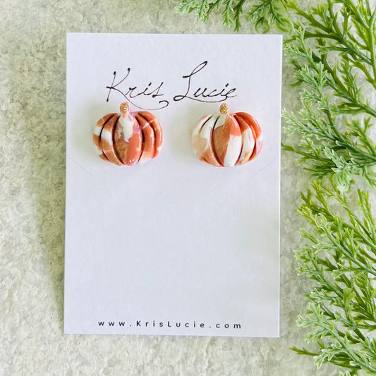 Terra Cotta Mix Pumpkin Studs