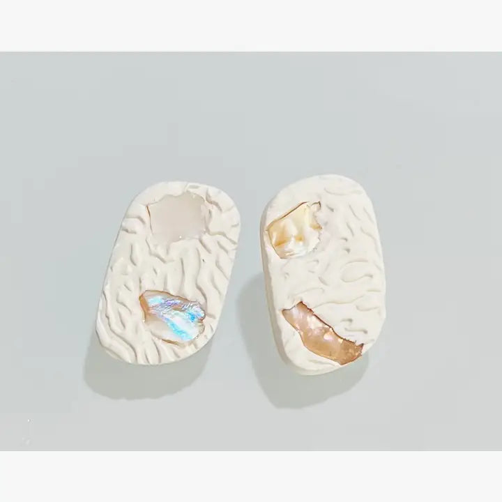 White Shell Studs