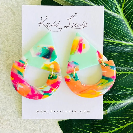 Mint Colorful Dangle Earrings