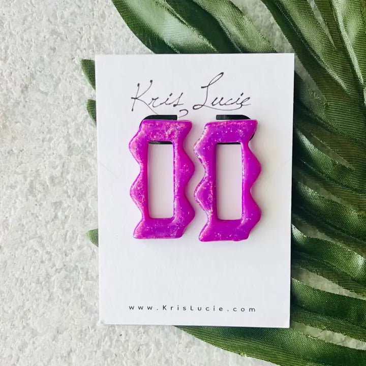 Sparkle Violet Frame Studs