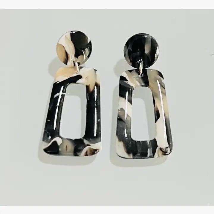 Black & White Marble Earrings