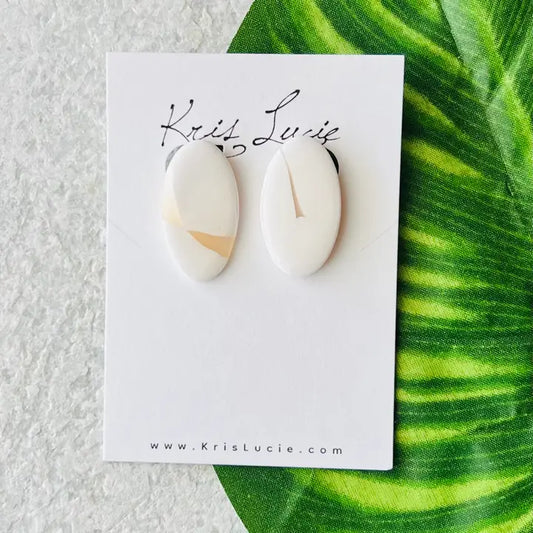 Perla White Studs