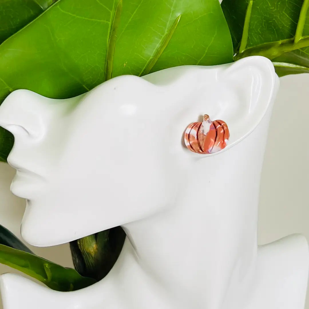 Terra Cotta Mix Pumpkin Studs