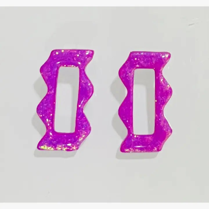 Sparkle Violet Frame Studs