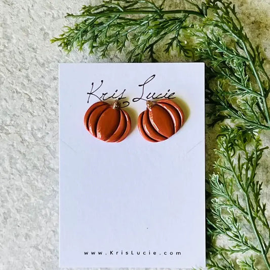 Terra Cotta Pumpkin Studs