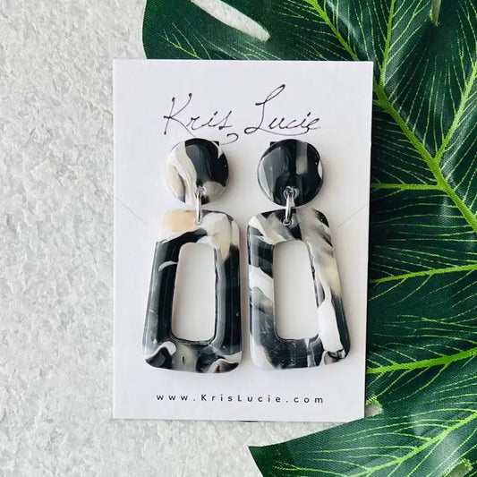 Black & White Marble Earrings