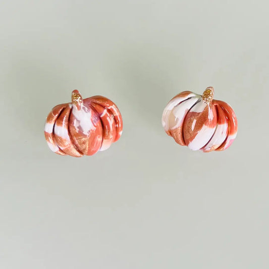 Terra Cotta Mix Pumpkin Studs
