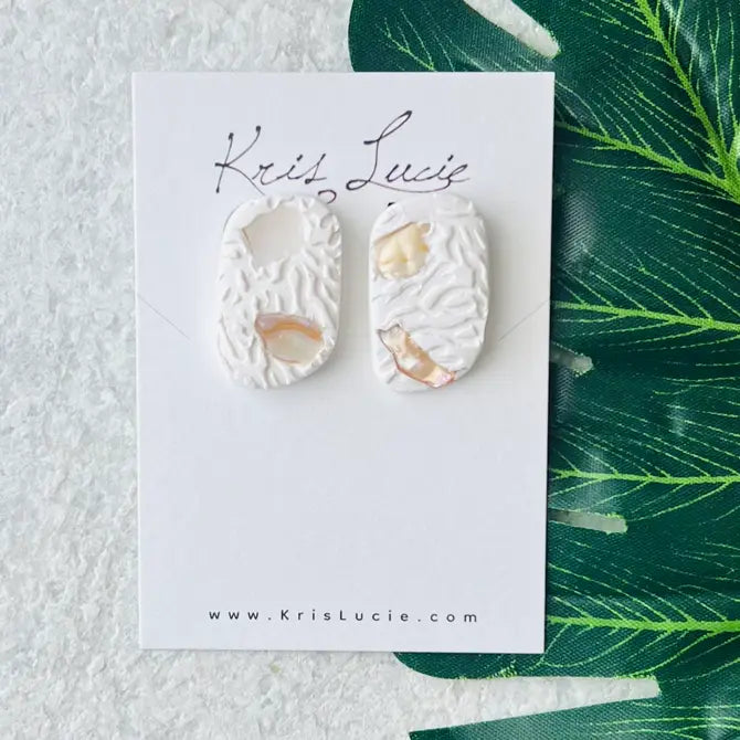 White Shell Studs