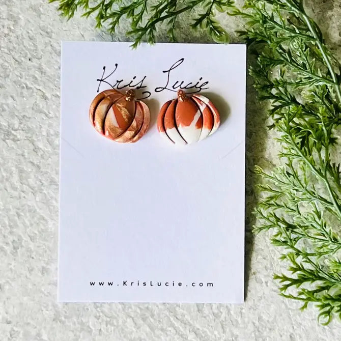 Terra Cotta Mix Pumpkin Studs