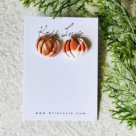 Terra Cotta Mix Pumpkin Studs