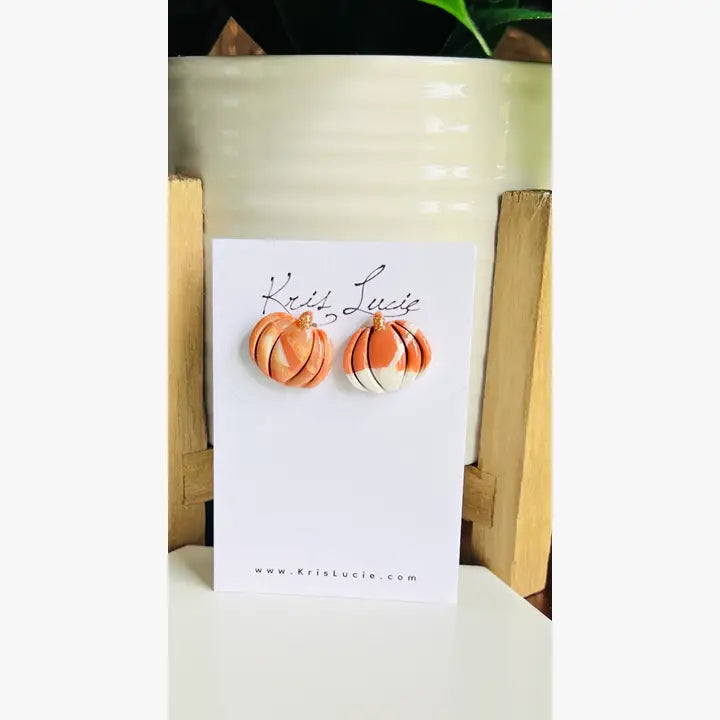 Terra Cotta Mix Pumpkin Studs