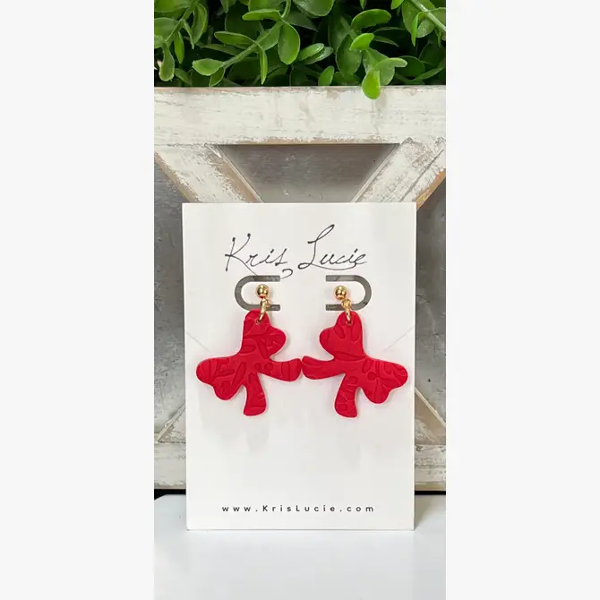 Red Bow Earrings