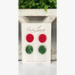 Red & Green Holiday Studs