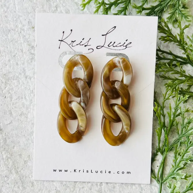 Olive Chain Earrings