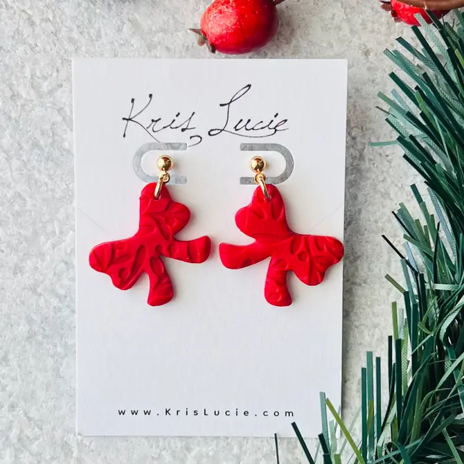 Red Bow Earrings