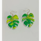 Green Mix Leaf Earrings