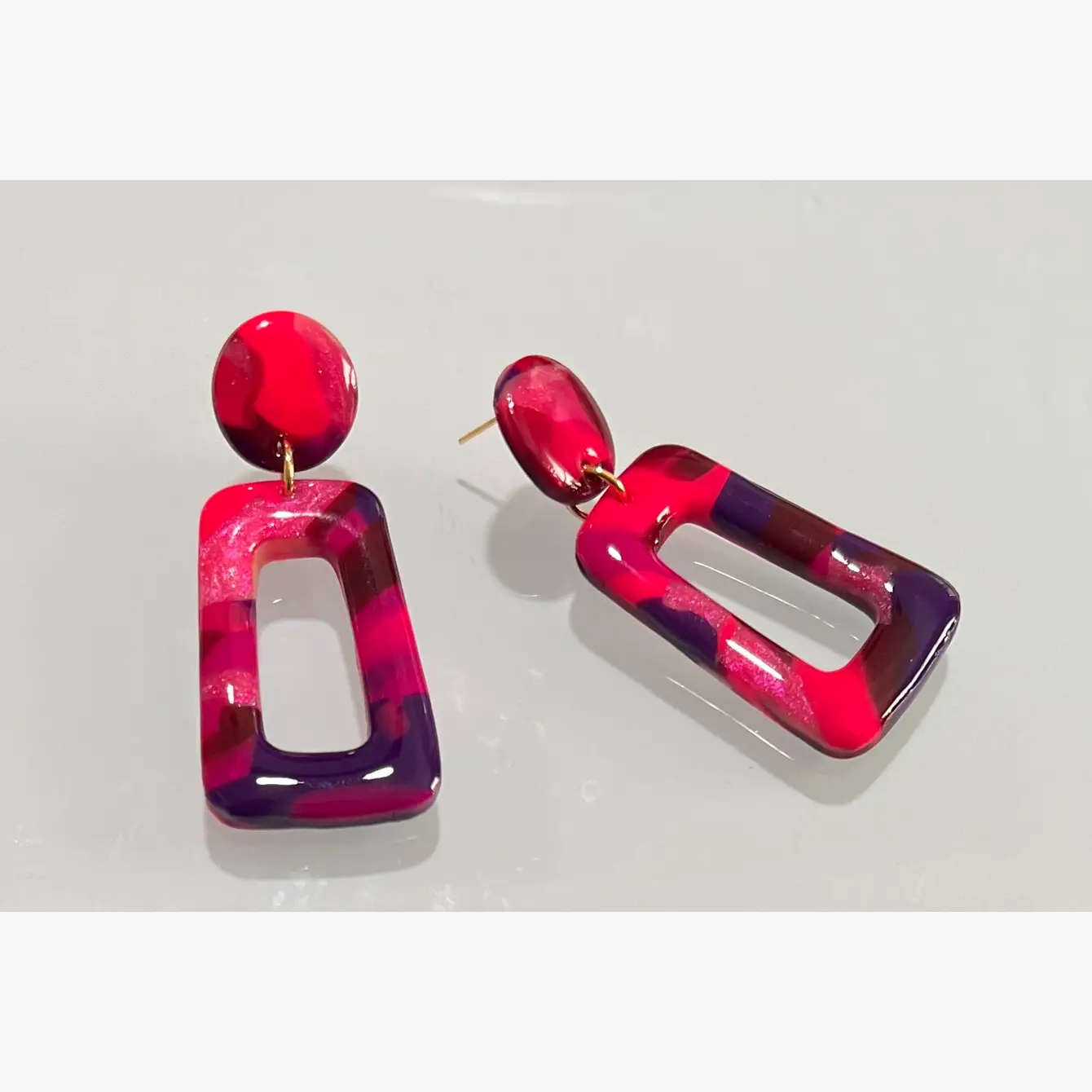 Fuchsia Mix Dangle Earrings